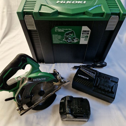 Hitachi C 18DBL cirkelsåg 18V med batteri, laddare och väska