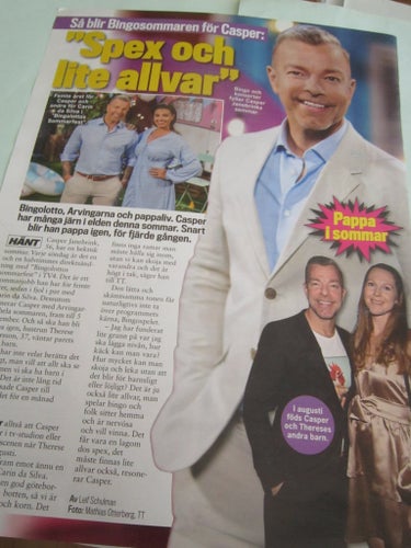 STOR ARTIKEL - CASPER JANEBRINK FRÅN ARVINGARNA - FRÅN TIDNING