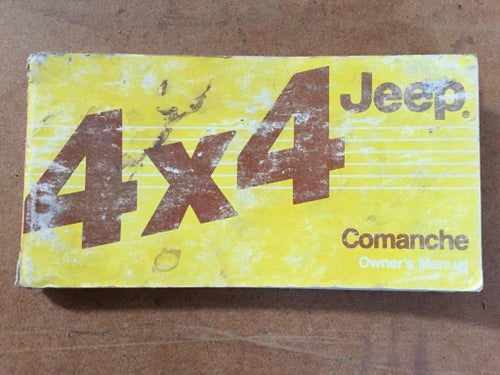 1986 Jeep Comanche 4x4 Owner's Manual