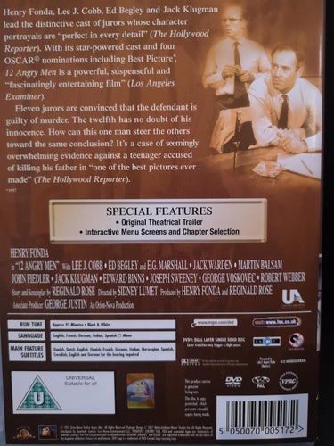12 Angry Men (1957) Sidney Lumet med Henry Fonda och Lee J. Cobb.