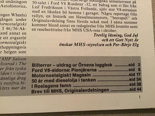 MOTORHISTORISKT MAGASIN NR 12 1981 FORD PIONJÄRERNA,GAMLA BILAR,BILMÄRKE TORD