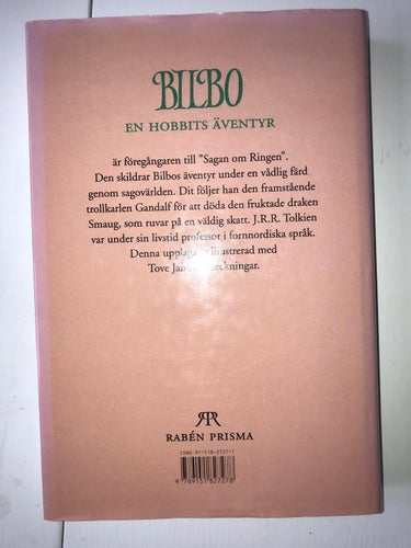 Bilbo en Hobbits äventyr Tove Jansson Tolkien nära nyskick.