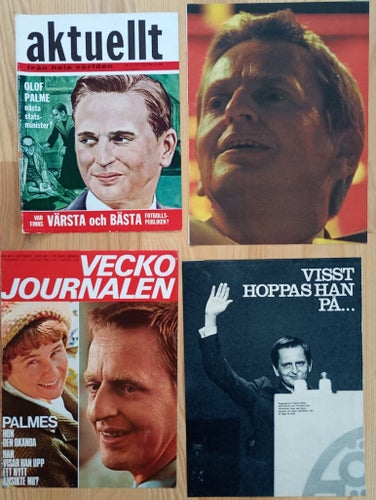 Olof Palme klipp, bilder och artiklar