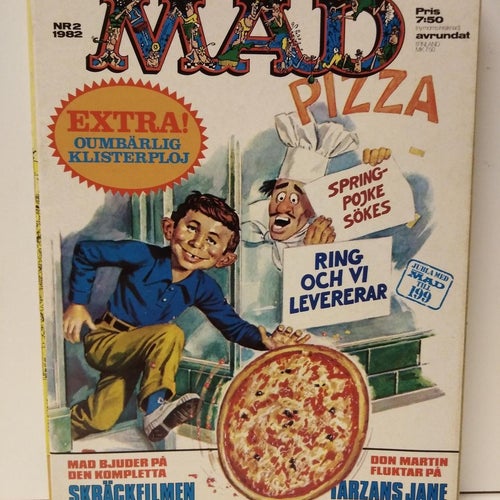 Svenska Mad 1982 nr 2. Very Good plus, prenumerationslapp