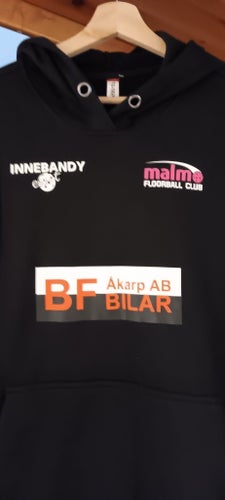 Sista chansen Malmö FBC Floorball svart hoodie, storlek M ny
