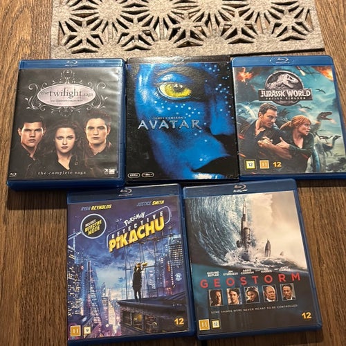 Blu-ray filmer: The Twilight Saga , Avatar, Jurassic World, Pokémon Detecti