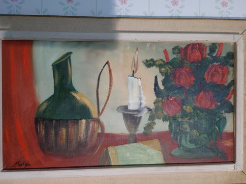 Hartvig Jarlhov-1955. Olja på duk ,robust ram,fina färger. Mått i ram 67x42 cm.
