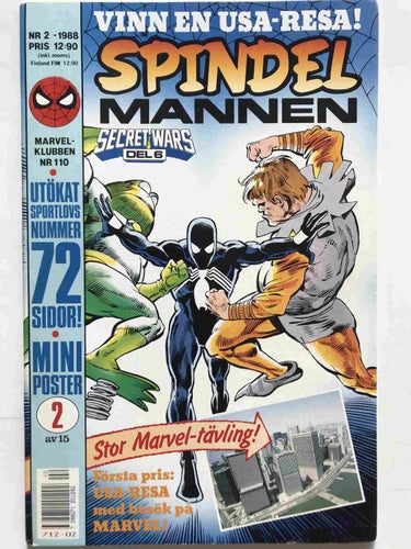 Spindelmannen - 1988:2 VF- med bilaga Miniposter 2