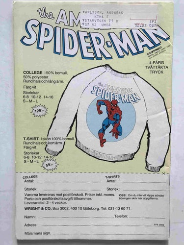Spindelmannen - 1988:2 VF- med bilaga Miniposter 2
