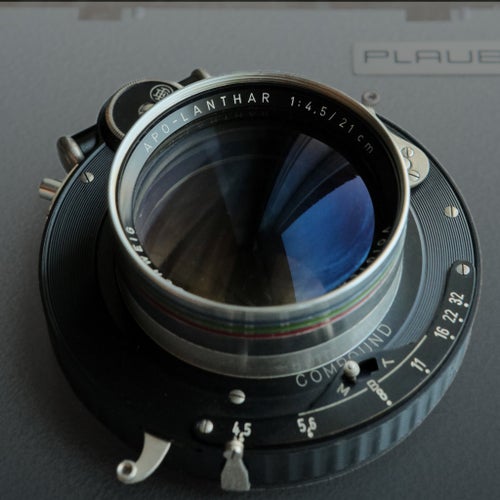 Voigtländer Apo-Lanthar 210mm f/4.5 i Compound-slutare – Plaubel-platta