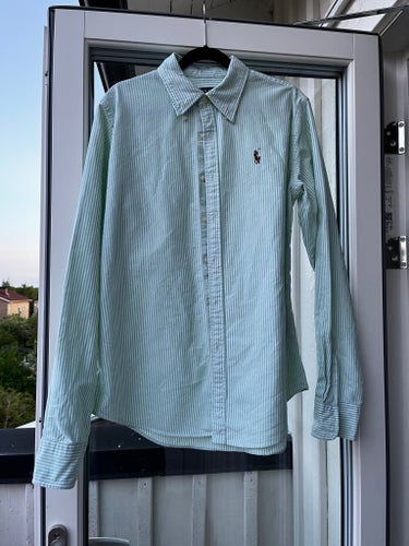 Ralph Lauren grön och vit skjorta, storlek S