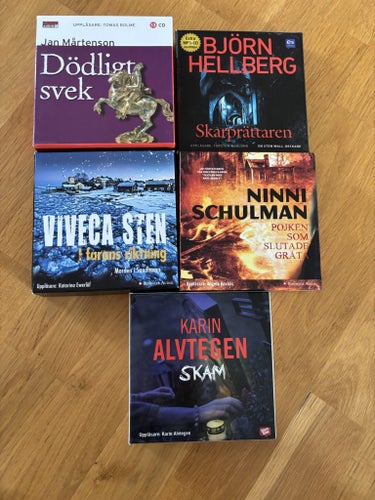 5 Ljudböcker Hellberg Schulman Alvtegen Mårtenson Sten deckare
