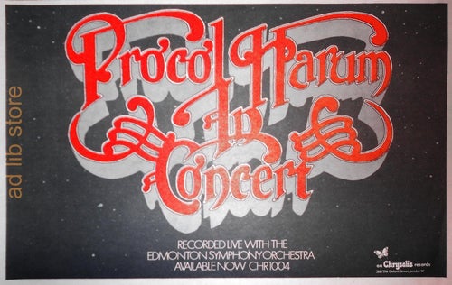 PROCOL HARUM - IN CONCERT UK ANNONS ADVERT 1972