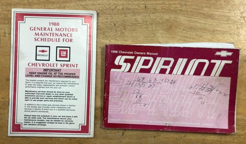 1988 Chevrolet Sprint Owner´s Manual