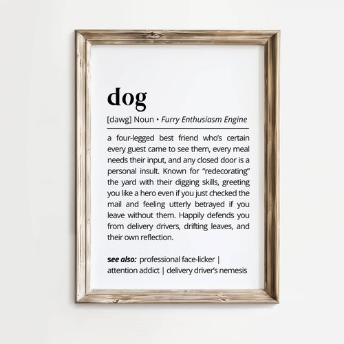 Dog – Definition poster | A4 | Rolig present | SkattkammarenSE