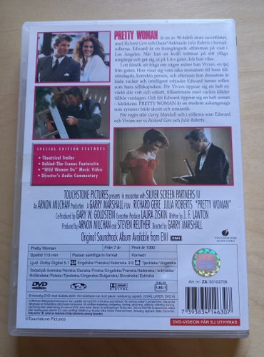 DVD-FILM "PRETTY WOMAN" MED JULIA ROBERTS OCH RICHARD GERE FRÅN 1990