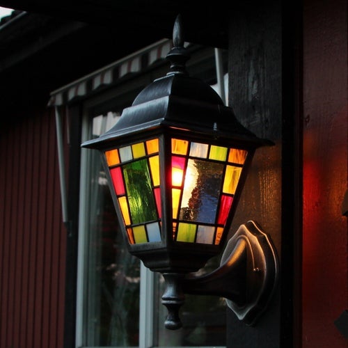 Art Nouveau Stained Glass Outdoor Wall Light "Monastery"