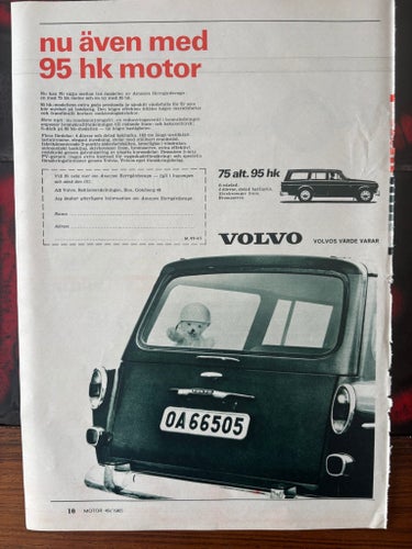 Volvo Amazon Herrgårdsvagn annons 1965