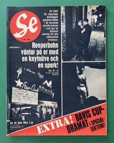 SE nr 36 1964 - Davis Cup, Reeperbahn, Bosse Högberg m.m.