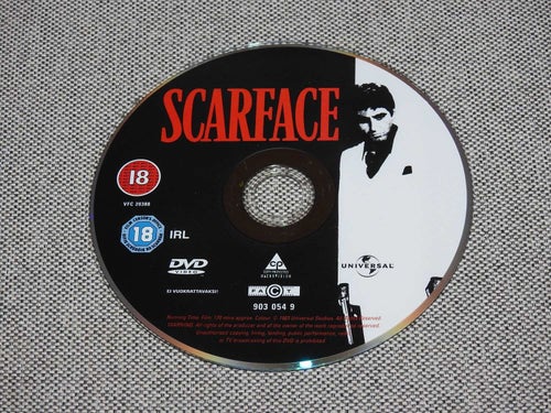 Scarface DVD - Al Pacino, Michelle Pfeiffer. Actionfilm (disc only)