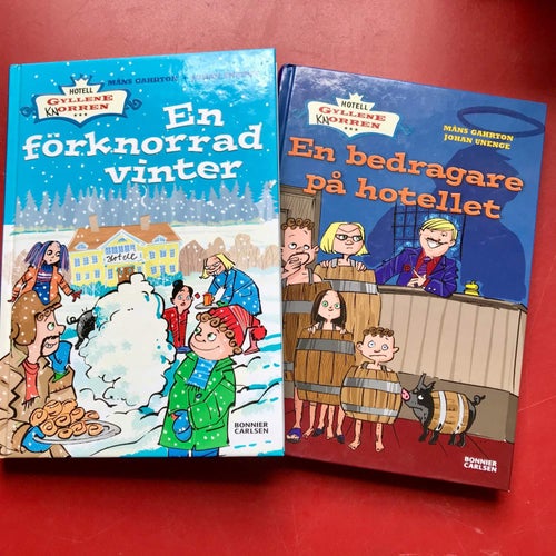 2 böcker med HOTELL GYLLENE KNORREN Måns Gahrton Johan Unenge