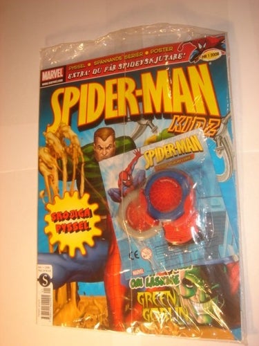 SPIDERMAN I ORIGINAL PLAST med leksak 2008 1SPIDEYSKJUTARE