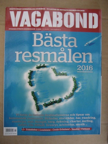 Vagabond Nr:1-2016 (Årets 25 Bästa Resmål, Resetrender, Roadtrip i Louisiana, V
