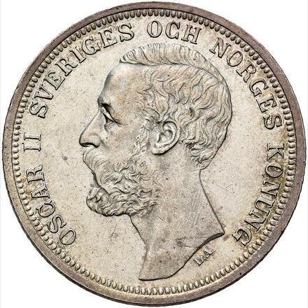 2 Kronor 1880 med OCH i kv.01