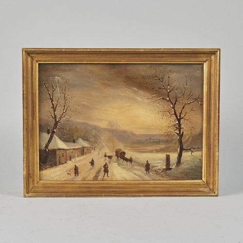 Oljemålning - Vintermotiv - Signerad och daterad 1841