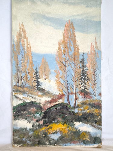 GUSTAV TIDSTRÖM olja på duk ej ram, fjällandskap, signerad Gutid