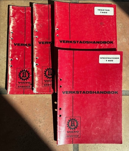 T 600 Verkstadshandböcker(3 st), Specifikationer T 600, Volvo BM utgiv.1968/1969