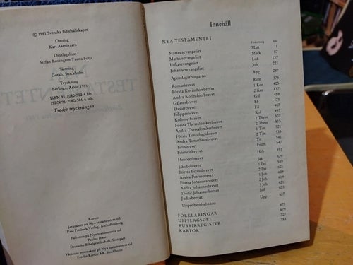 Nya Testamentet Bibelkommissionens utgåva 1981. Fine plus