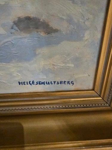 Tavla Helge Schultzeberg Vinterlandskap