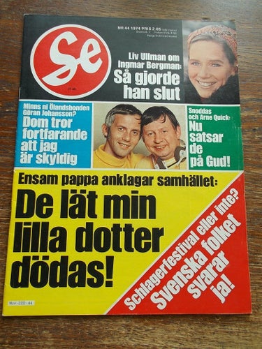 SE #44 1974 Liv Ullman Snoddas Arne Quick