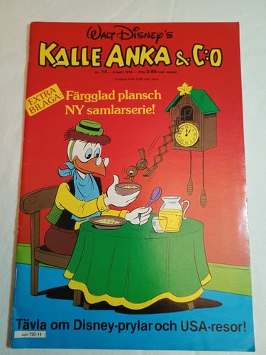 Kalle Anka & co nr 14 1978 inkl Färgglad planch NY samlarserie