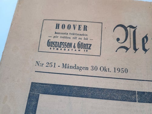 30 Okt 1950 - Kung Gustaf är död - Nerikes Allehanda