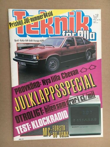 Teknik för Alla 1979 Nr. 12 Provkör nya lilla Chevan Test: Klockradio
