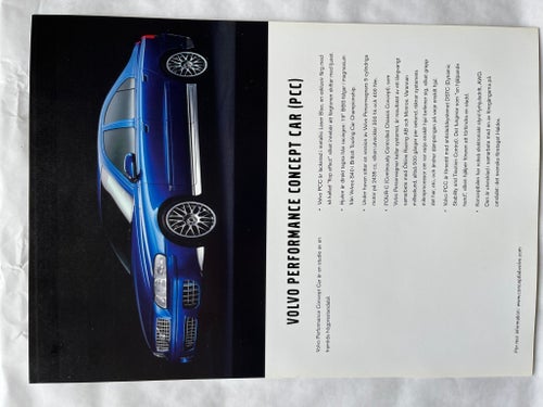 Volvo Concept car broschyr blad