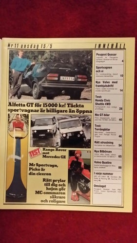 Teknikens Värld 11 1985: Civic Shuttle 4WD, Range Rover Vogue, Mercedes 280 GE