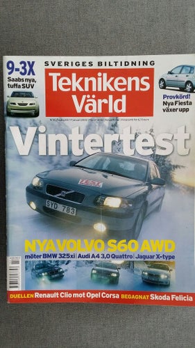 Teknikens Värld 2 2002: BMW 325xi, Volvo S60 AWD, Jaguar X-Type, Audi A4 Quattro