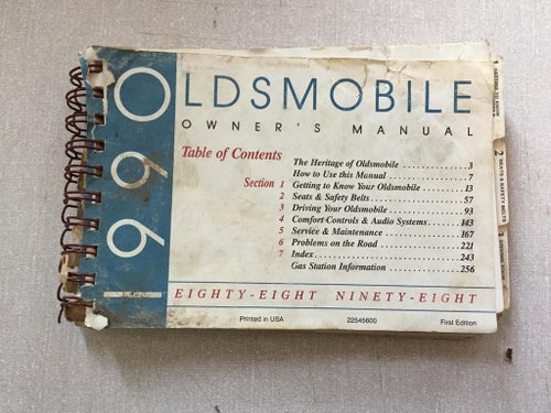 1990 Oldsmobile Owners Manual Ninety-Eight/Eighty-Eight