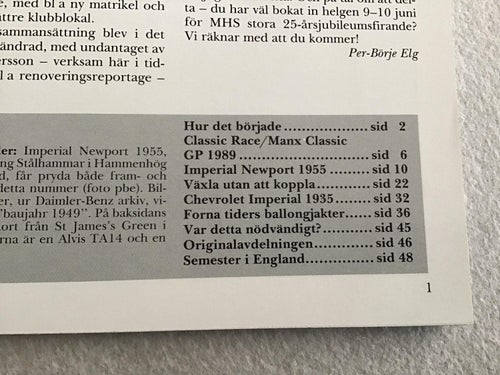 MOTORHISTORISKT MAGASIN NR 2 1990 IMPERIAL NEWPORT 55,CHEVROLET IMPERIAL 35
