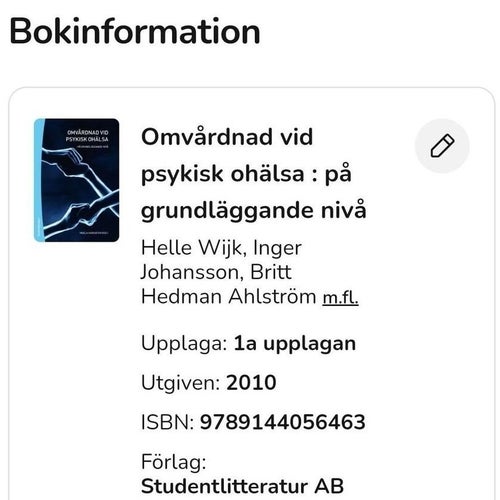 Omvårdnad vid psykisk ohälsa : på grundläggande nivå