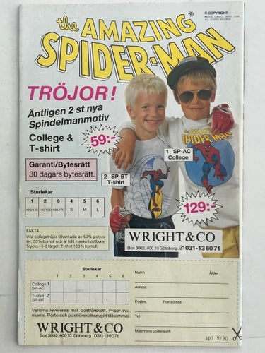 Spindelmannen - 1990:9. FN-VF med poster