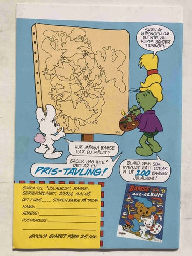 Bamse - 1991:11 Oläst! Med kalender och pren.kupong