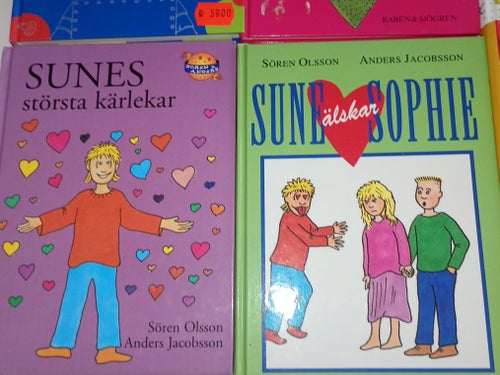 6 st Sune böcker: bla Sune och Roboten Rudolfav Anders Jacobsson & Sören Olsson