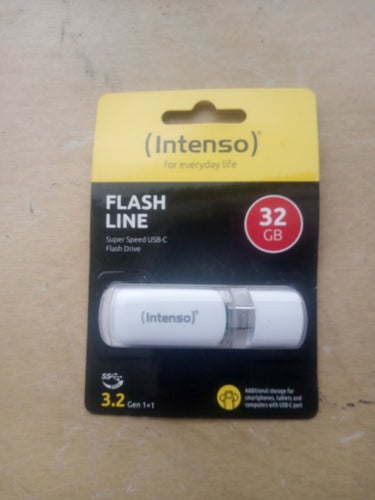 Intenso Flash Line USB-C Minne 32GB USB 3.2 – Helt NYTT & Oöppnat!