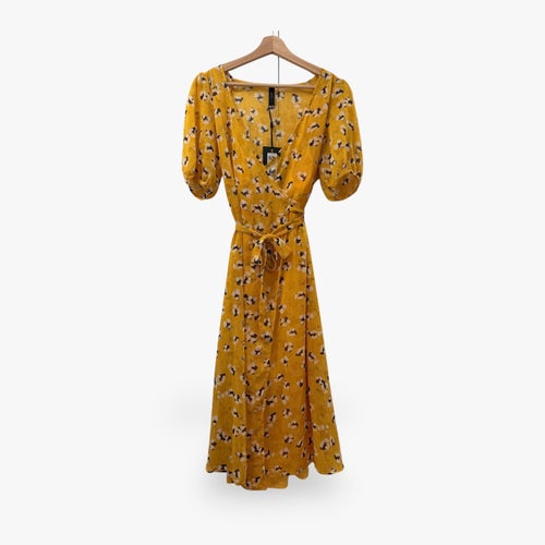 YAS Yasmelia Ss Golden Haze Midsummer-klänning NWT