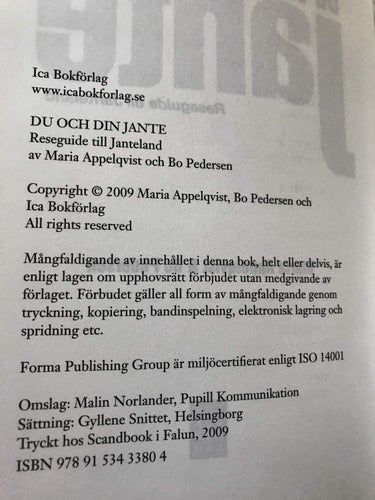 DU OCH DIN JANTE Reseguide till Janteland Maria Appelqvist Bo Pedersen 2009