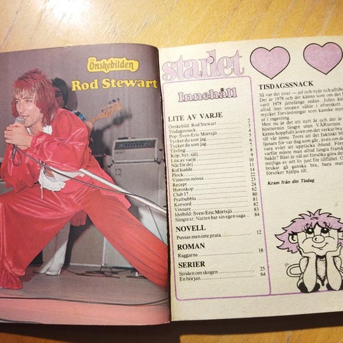 Starlet 1978 nr 2 Starlet tjejen Eva, Rod Stewart, Sven Eric Mörtsjö. Very Good+